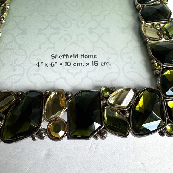 Sheffield Home Crystals Collection Jeweled Green Yellow Rhinestones 4x6" READ - Picture 12 of 15